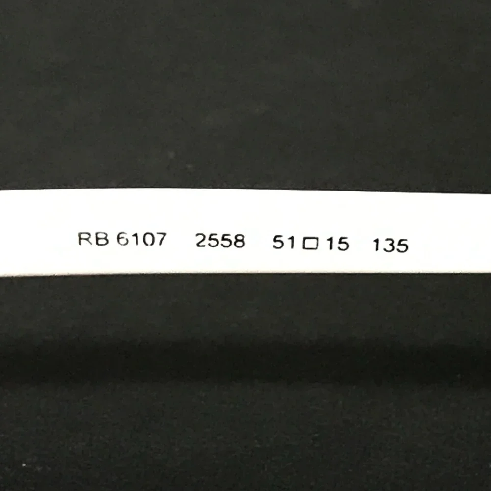 Ray-Ban Eyeglasses Frames RB6107 2558 Black White Cat Eye Wire Rim 51-15-135